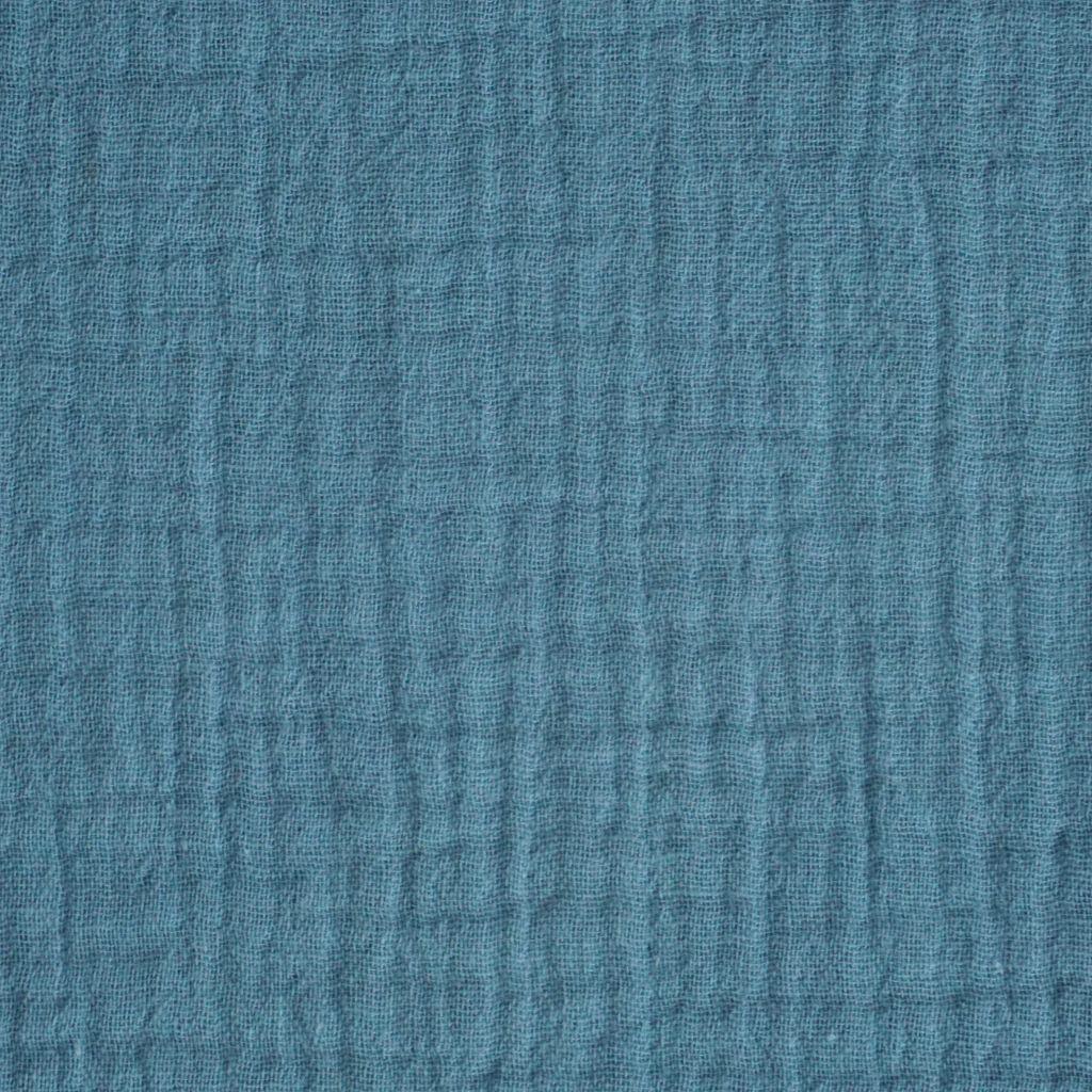 Musselin Double Gauze uni jeansblau